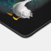 3羽のカモが月面におもしろい吠え風変わりる呪われたカモ デスクマット (コーナー)