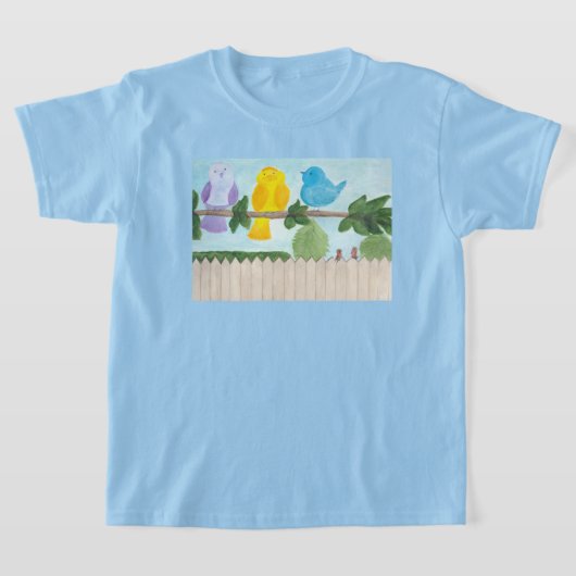 3羽のカラフルな鳥 Tシャツ (レイダウン)