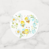 3羽のハチのベビーシャワーの家族に間もなく  コンフェッティ (スモール正面)