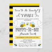 3羽のハチをテーマにしたベビーシャワー招待状 招待状 (正面/裏面)