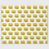 3羽のハッピーイースターの黄色い鶏 ラッピングペーパー (フラット)