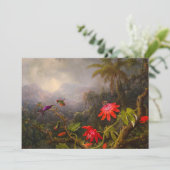 3羽のハミングバードを持つパッションフラワー サンキューカード (スタンド正面)