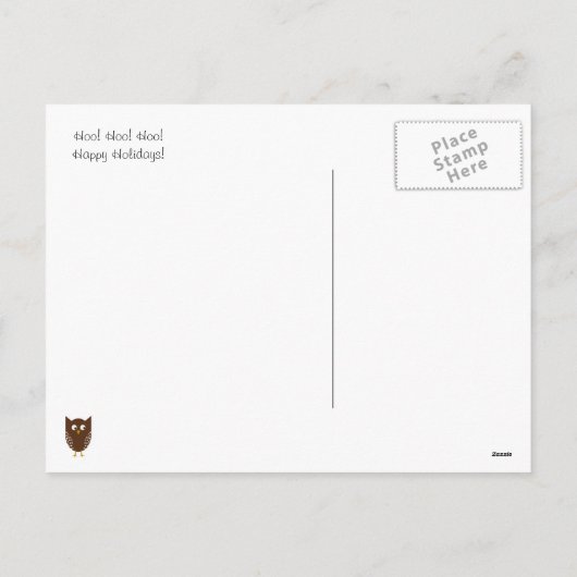 3羽のフクロウのクリスマスの郵便はがき シーズンポストカード (裏面)