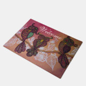 3羽のフクロウのドアマット ドアマット (アングル)