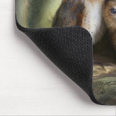 3羽のフクロウの月のマウスパッド マウスパッド (コーナー)