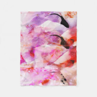 3羽のフラミンゴ フリースブランケット