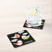 3羽のフランスのな雌鶏のおもしろいなクリスマスのコースター スクエアペーパーコースター (インサイチュ)