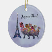 3羽のフランスのな雌鶏のオーナメント セラミックオーナメント (左)