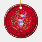 3羽のフランスのな雌鶏 セラミックオーナメント (裏面)