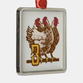 3羽のフランスのな雌鶏 メタルオーナメント (右)