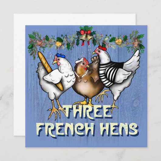 3羽のフランスの雌鳥 シーズンカード (正面/裏面)
