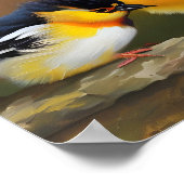 3羽のベビーの鳥が枝に座っている ポスター (角)