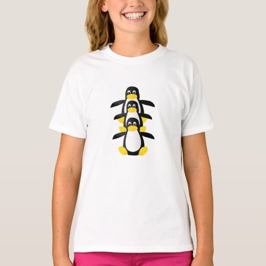 3羽のベビーペンギン Tシャツ (正面)