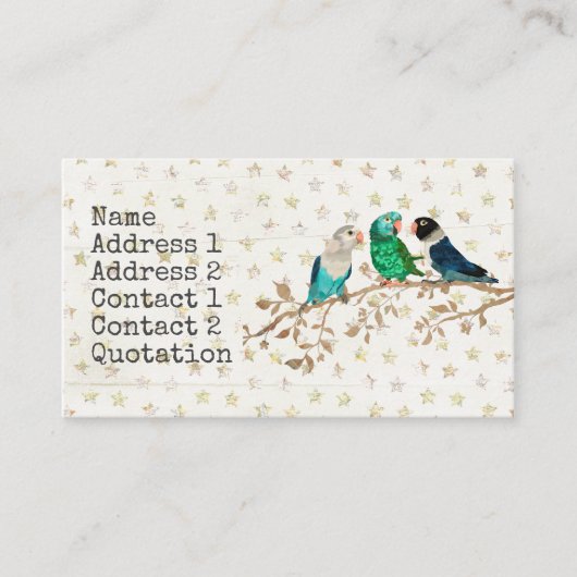 3羽の小さい鳥の名刺 名刺 (正面)
