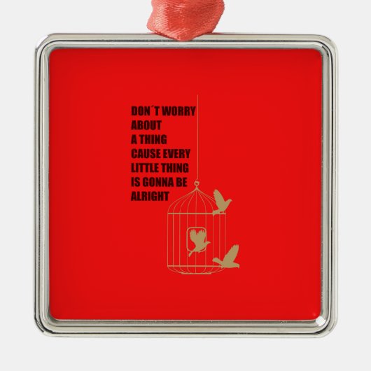 3羽の小さい鳥 メタルオーナメント (正面)