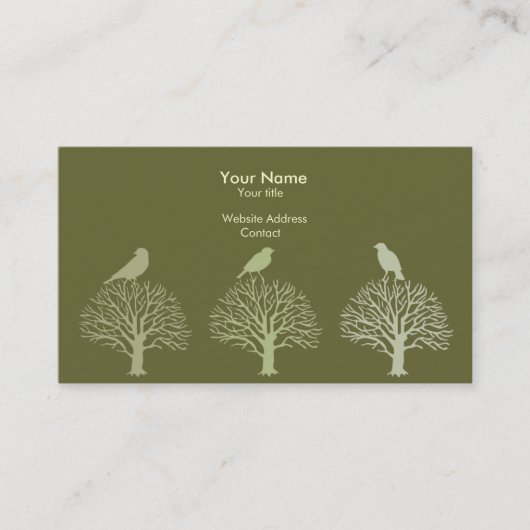 3羽の木の鳥の名刺 名刺 (正面)