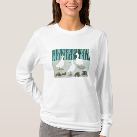 3羽の白いガチョウ Tシャツ (正面)