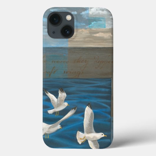 3羽の白飛んでいるいカモメ Case-Mate iPhoneケース (裏面)