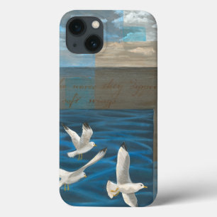 3羽の白飛んでいるいカモメ iPhone 13ケース