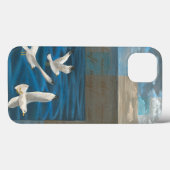 3羽の白飛んでいるいカモメ Case-Mate iPhoneケース (裏面 (横))