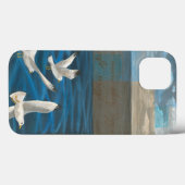 3羽の白飛んでいるいカモメ Case-Mate iPhoneケース (裏面 (横))