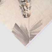 3羽の鳥が枝上に、渡辺清亭デクページ 薄葉紙 (詳細)