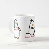 3羽の鳥のマグ-人々問題のペンギン コーヒーマグカップ (正面左)