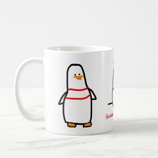 3羽の鳥のマグ-人々問題のペンギン コーヒーマグカップ (左)