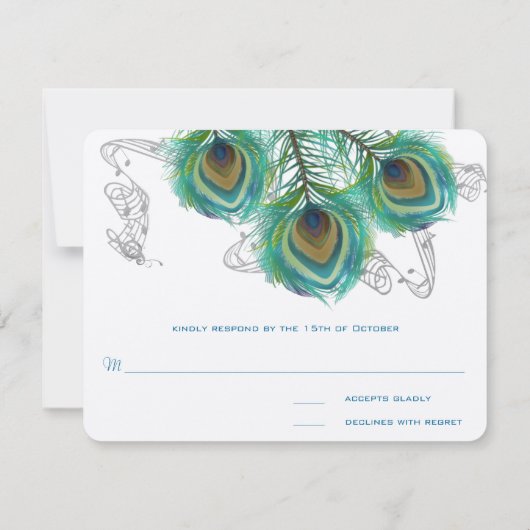 3羽クジャク鳥の暗結婚い反応 出欠カード (裏面)