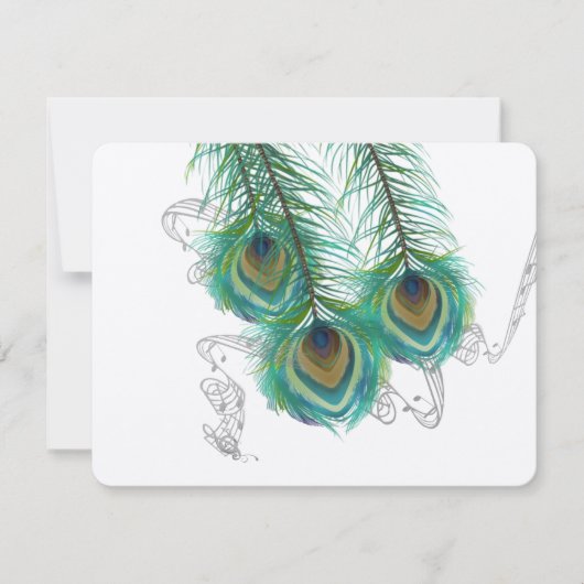 3羽クジャク鳥の暗結婚い反応 出欠カード (正面)