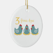 3羽フランスの鶏 セラミックオーナメント (右)