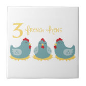 3羽フランスの鶏 タイル (正面)
