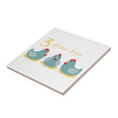 3羽フランスの鶏 タイル (側面)