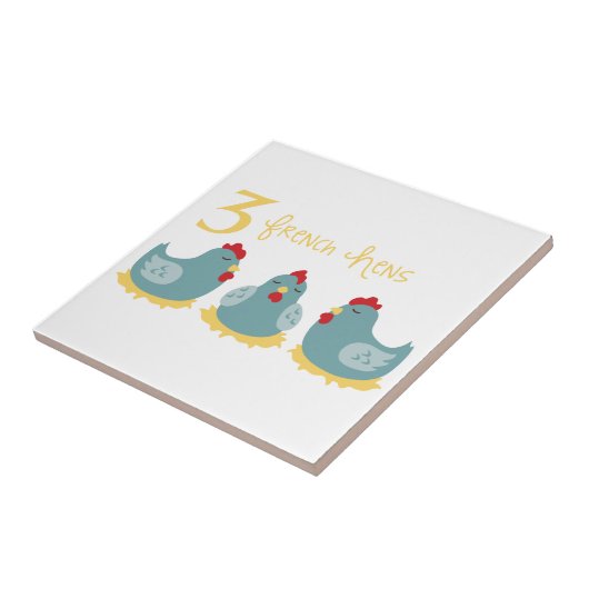 3羽フランスの鶏 タイル (側面)