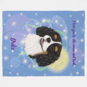 3色のカバリエカスタムデザイン フリースブランケット (正面(横))