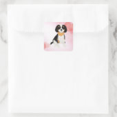 3色のキャバリヤーキングチャールズスパニエル犬パピー スクエアシール (バッグ)