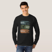 3色のクールなバスケットボールデザイン Tシャツ (正面フル)