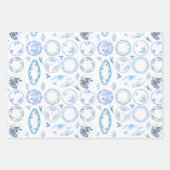 3色のセット |アンティークフランスのプレートシート ラッピングペーパーシート (正面)