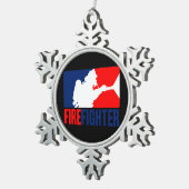 3色のファイヤーファイターヘッドライナー スノーフレークピューターオーナメント (右)