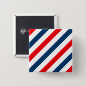3色の対角ストライプ(青、白、赤) 缶バッジ (正面&裏面)