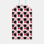 3色の正方形と赤、黒、白/パターン ギフトタグ (裏面)