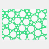 3色の水玉模様折り返し紙シート ラッピングペーパーシート (正面2)