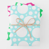 3色の水玉模様折り返し紙シート ラッピングペーパーシート (インサイチュ)