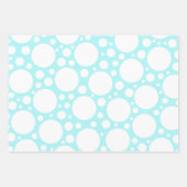 3色の水玉模様折り返し紙シート ラッピングペーパーシート (正面)