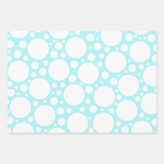 3色の水玉模様折り返し紙シート ラッピングペーパーシート (正面)