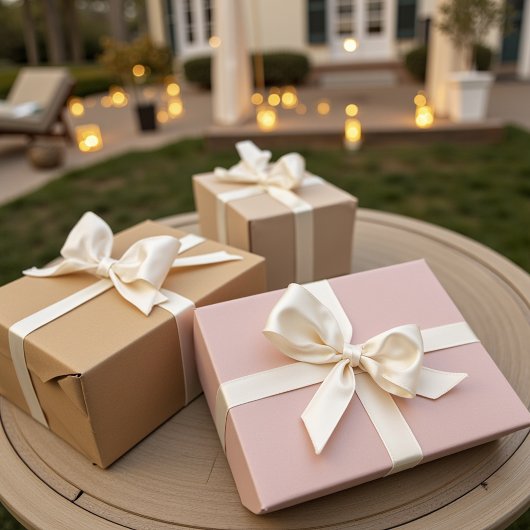 3色の無地のニュートラルトーン ラッピングペーパーシート