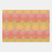 3色の種類//波形の幾何学的な折り返し紙 ラッピングペーパーシート (正面2)