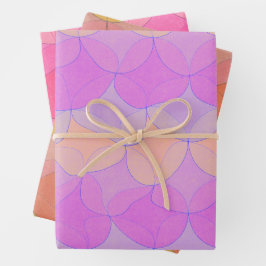 3色の種類//波形の幾何学的な折り返し紙 ラッピングペーパーシート