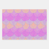 3色の種類//波形の幾何学的な折り返し紙 ラッピングペーパーシート (正面)