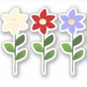 3色の花シール シール (正面)